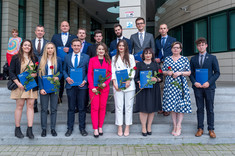 Nagrodzeni przedstawiciele Samorządu Studenckiego z prof. PRz I. Włoch i prof. G. Ostaszem,